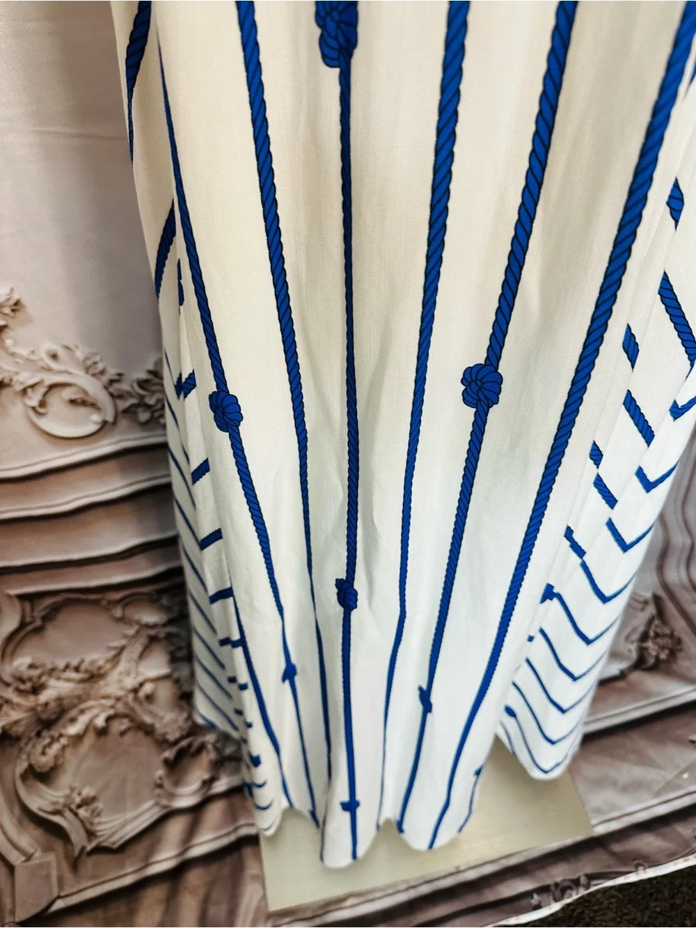 ANTONIO MELANI White and Blue Striped Knot-Front Maxi Dress - Picture 6 of 12
